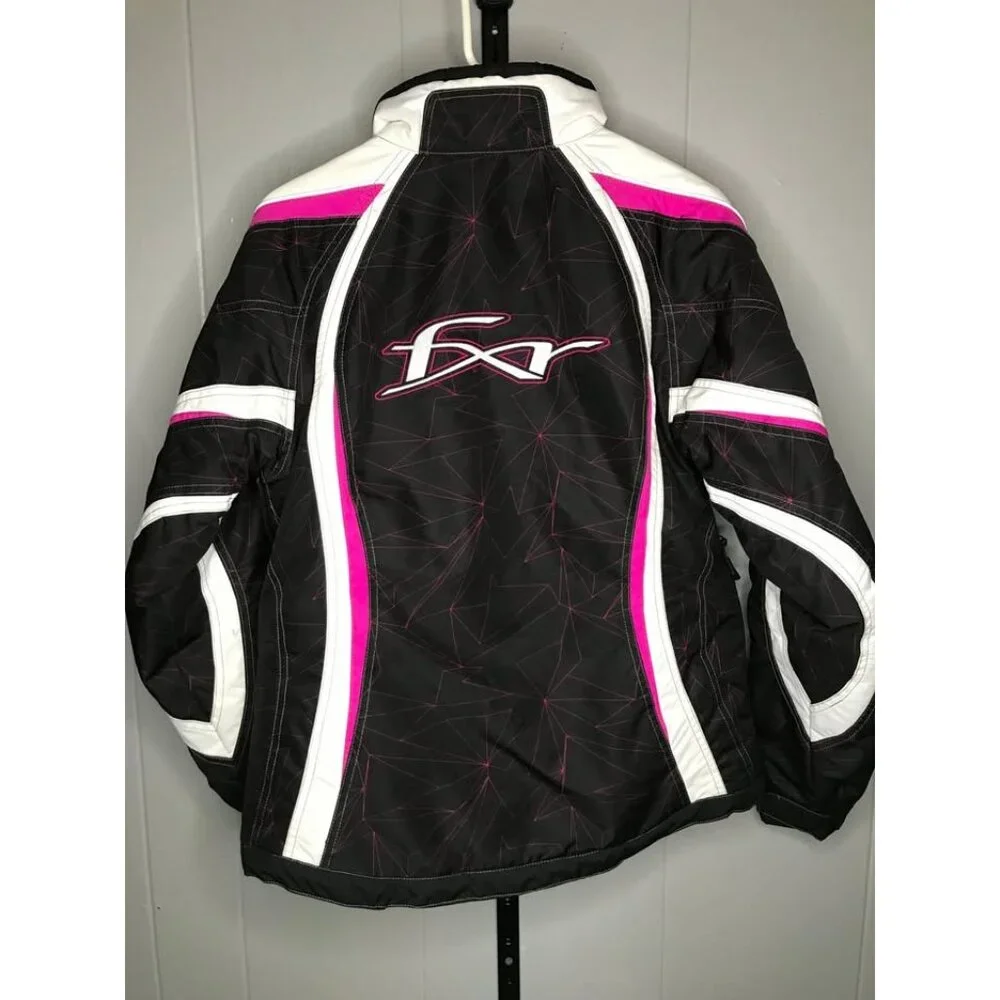 Womens FXR racing Snowmobile Tempt Winter Black Pink Jacket sz 6 - Picture 2 of 6